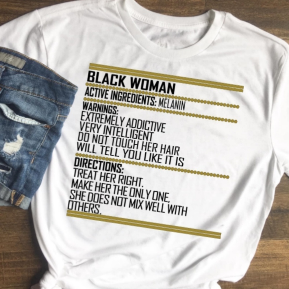 Black Women Active Ingredients Tee‎